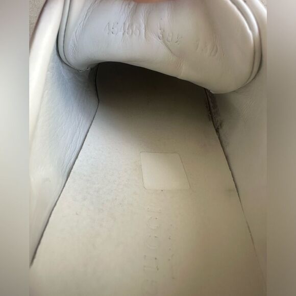 Gucci White Leather Ace Web Arrow Embroidered Low Top Sneakers size 38.5 White - Picture 5 of 12